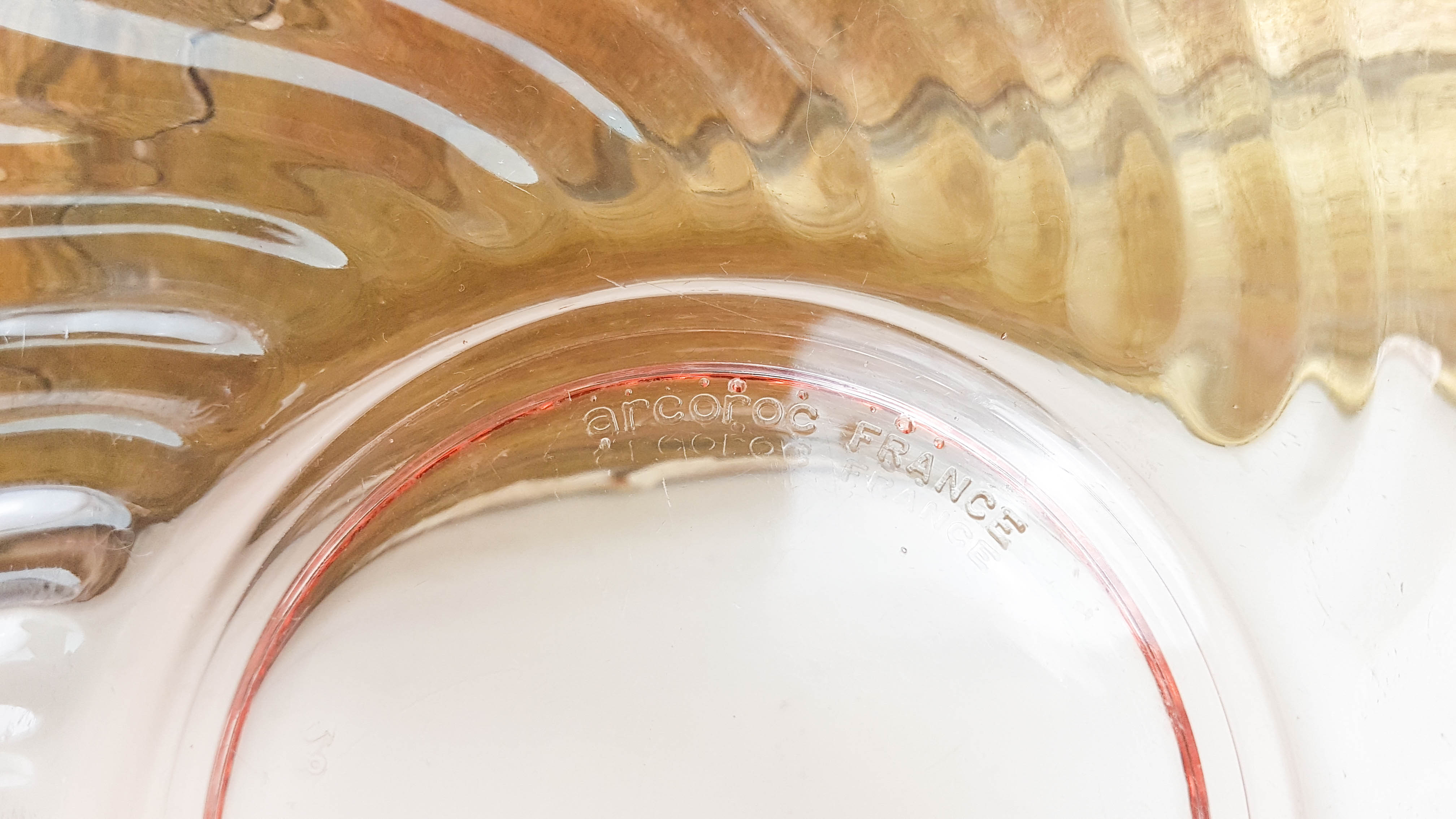 Pink depression glass bowl "Rosaline" Arcoroc de Luminarc