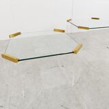 Lucite and brass coffee or side tables, 1970s