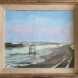 Painting "La Lagune" Marine Seaside signed and frame