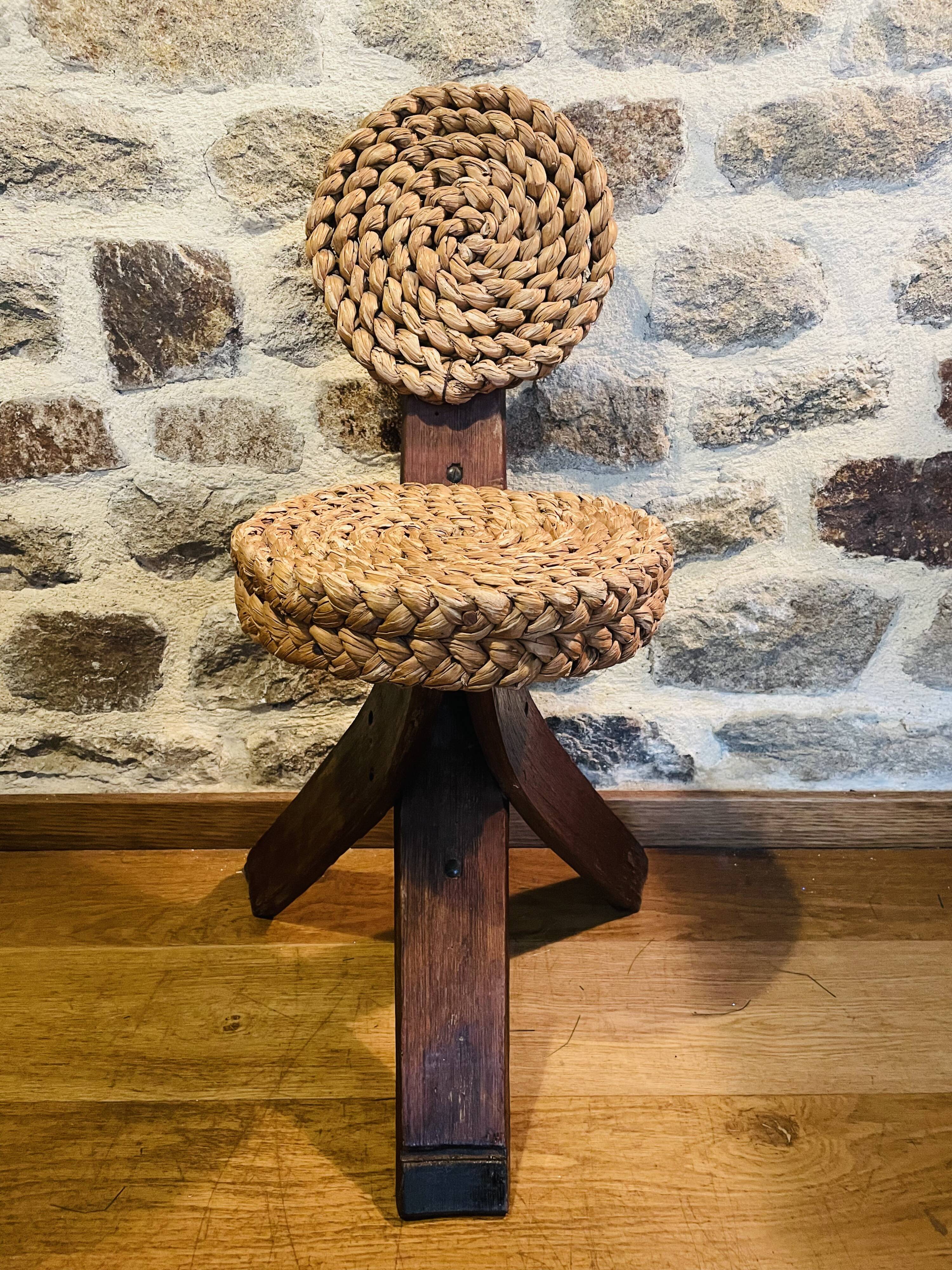 raffia and wood chair