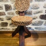 raffia and wood chair