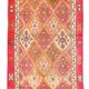 Salmon Pink & Peach Vintage Runner Carpet For Kitchen, 93x290Cm