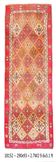 Salmon Pink & Peach Vintage Runner Carpet For Kitchen, 93x290Cm