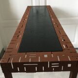 Perforated sheet metal and wood console
