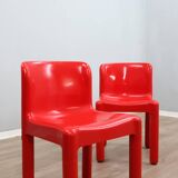 1970s Kartell Model 4875 chair by Carlo Bartoli red color