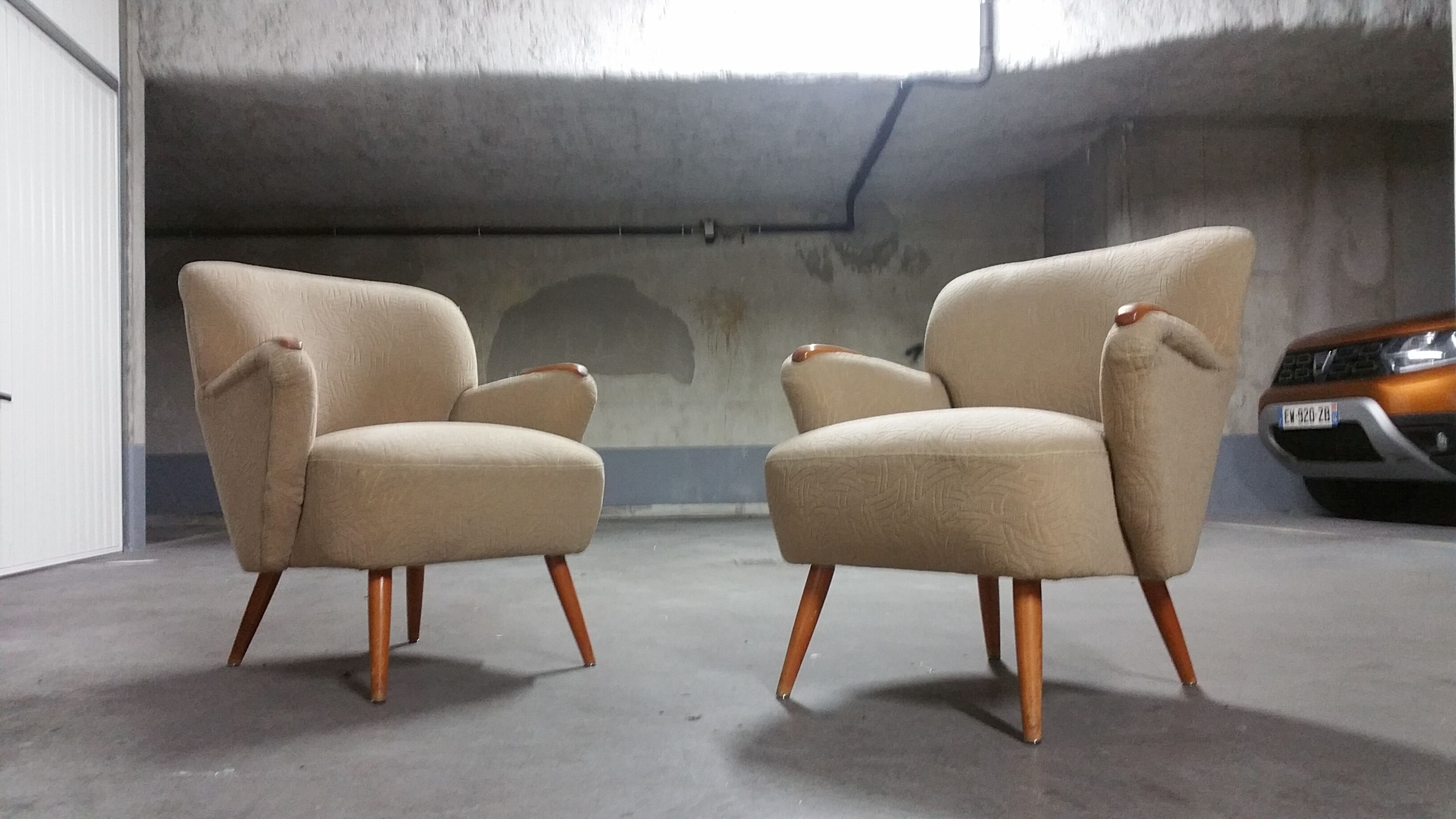 Paire de fauteuils vintage année 50 danois