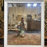 Louis XVI style white mirror