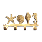 Coat rack or towel rack vintage bronze shells