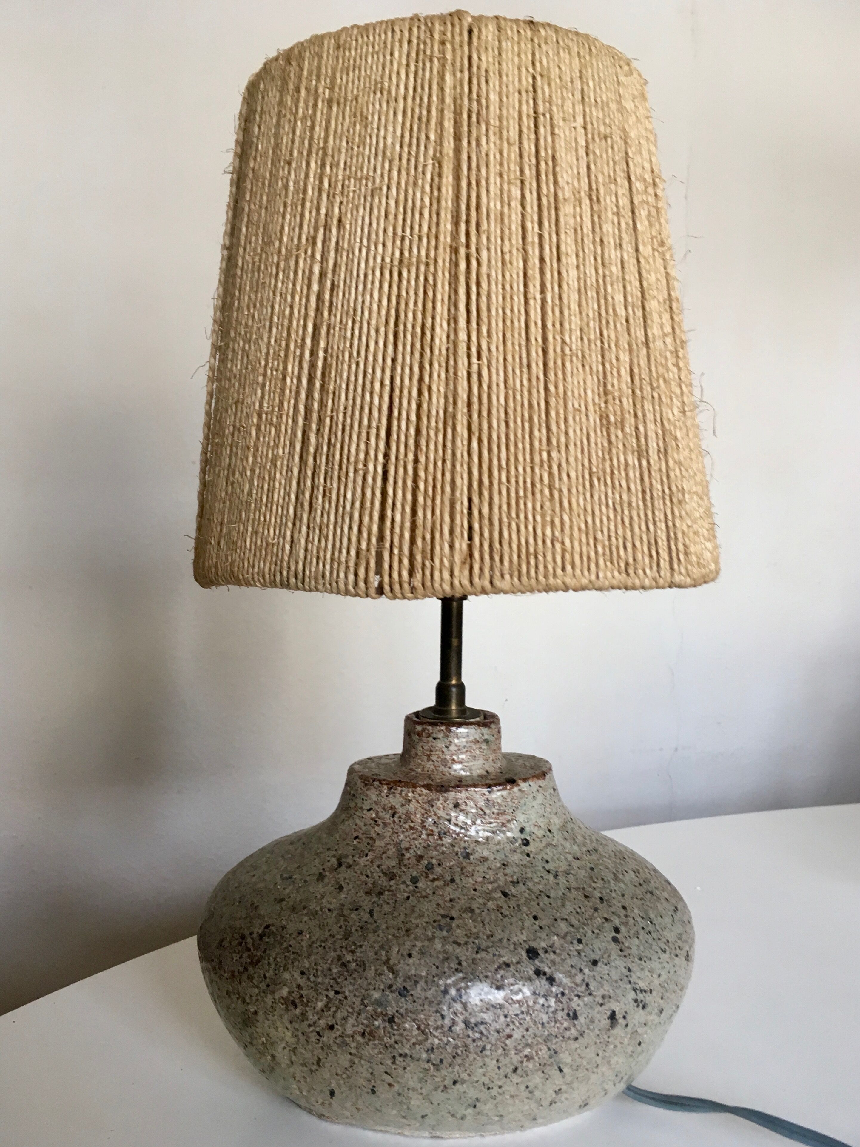 Lampe de grès Accolay 70 abat jour de corde