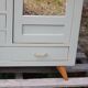 Vintage Parisian wardrobe in sage green – Mirror, hanging space and drawers