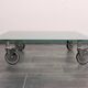 Wheeled glass coffee table