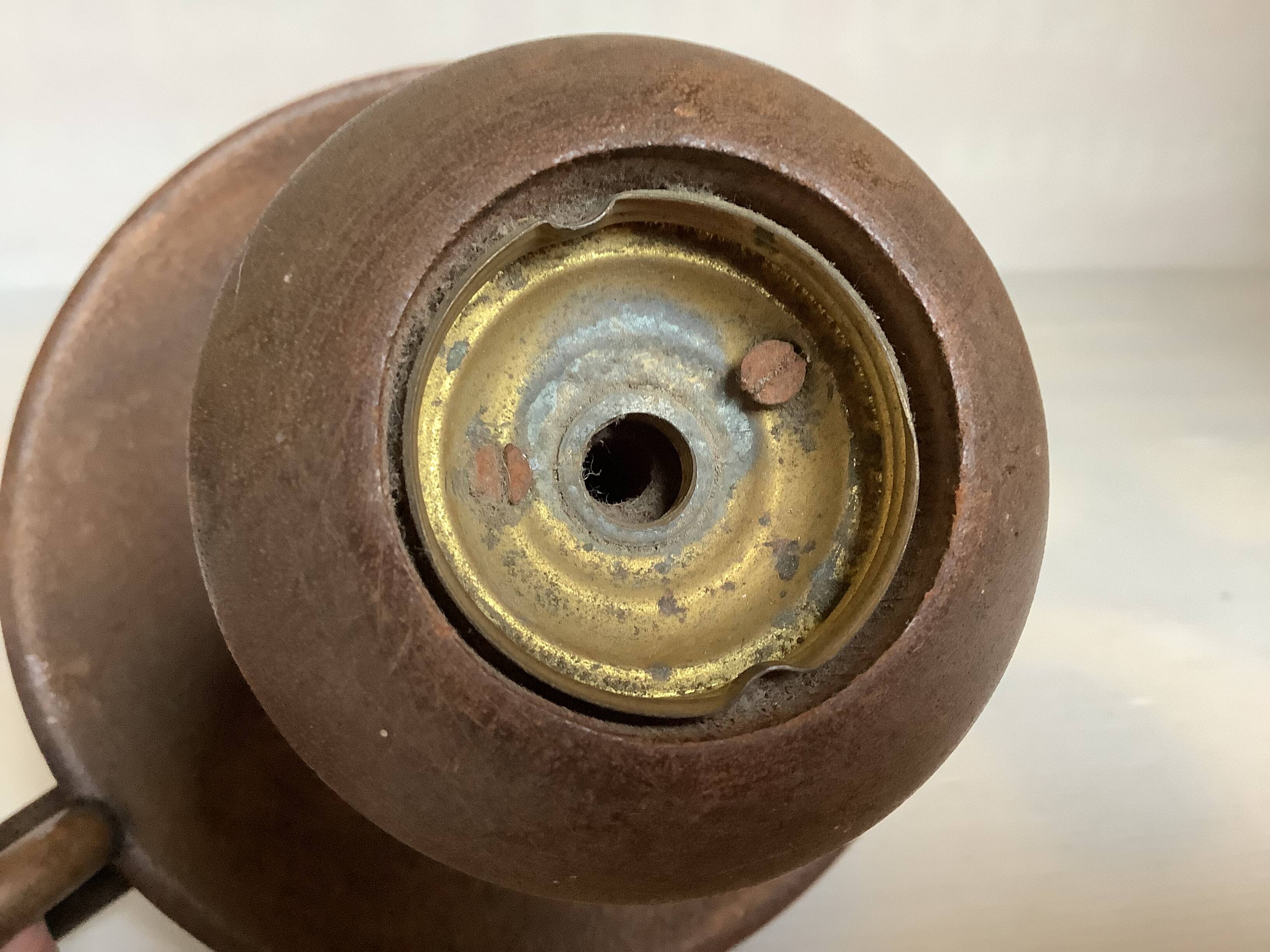 Wooden cellar rat candlestick