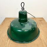 Green Industrial Factory Pendant Lamp, 1960s