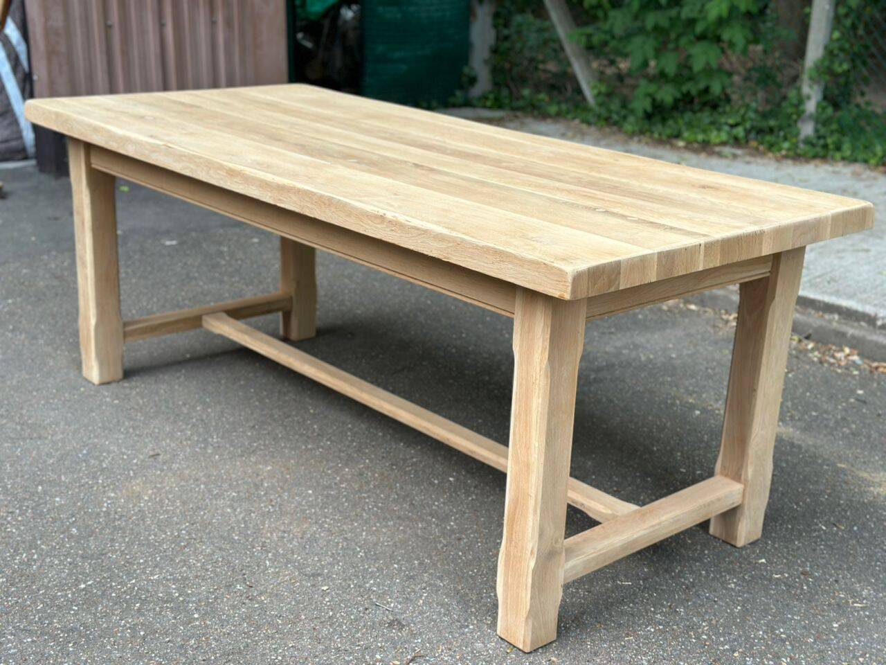 Renovated solid oak extendable farmhouse dining table 200-280cm