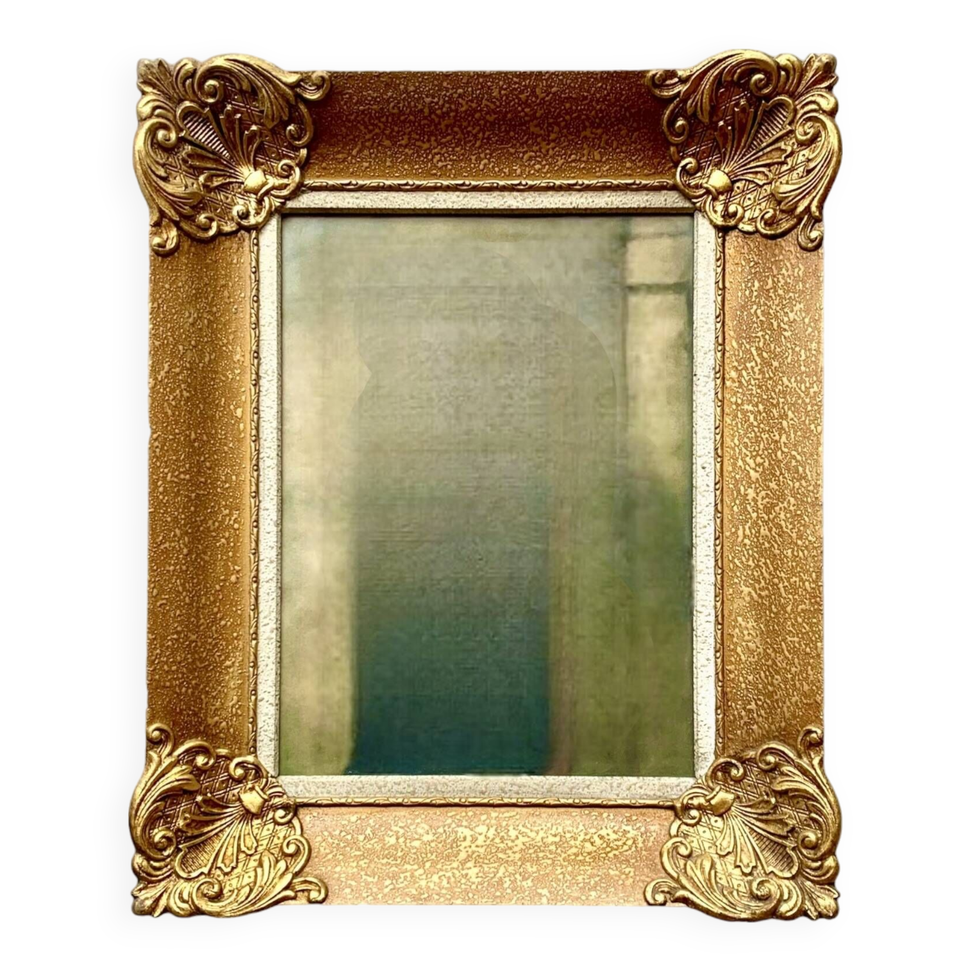 Old wall frame in carved gilded wood