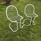 70s tubular garden bench