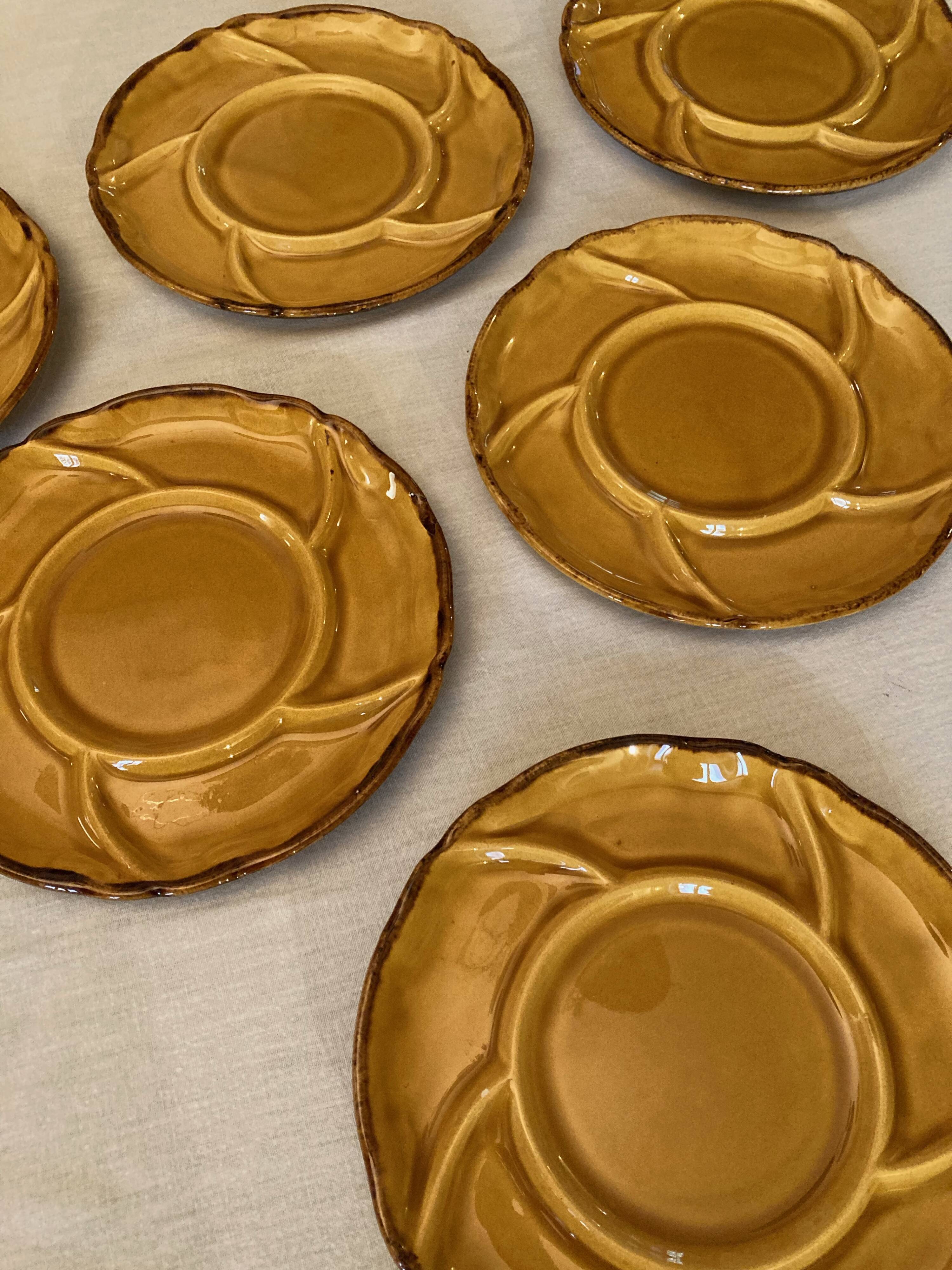 6 compartmentalized plates Les Faïences de Haute-Provence