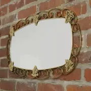 1950s oval brass mirror - 38x69cm