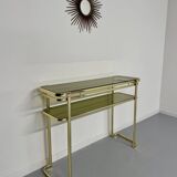 Antique gilt brass console table by Italian designer Milo Baughman for More