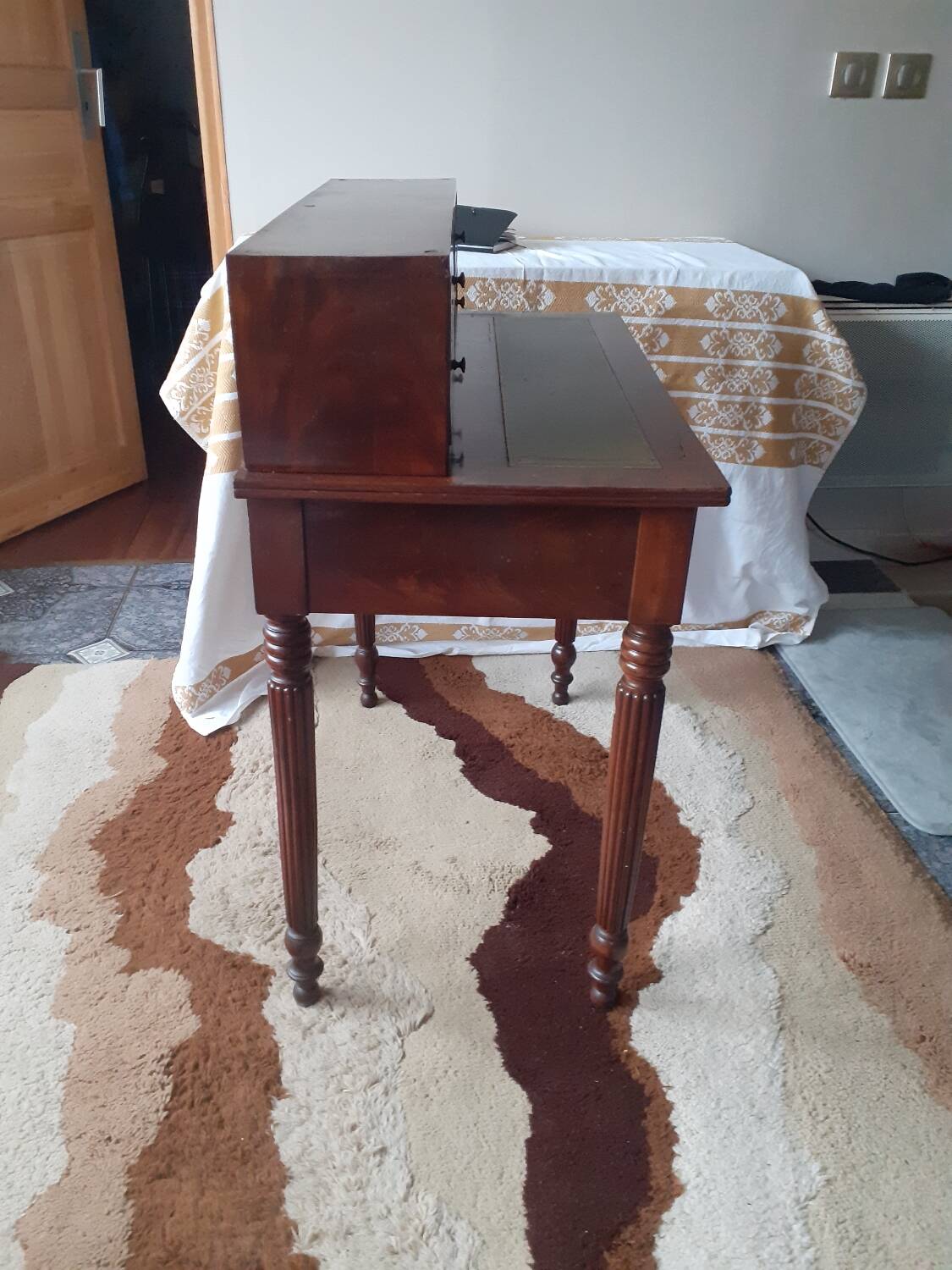 Louis Philippe style mahogany stepped desk