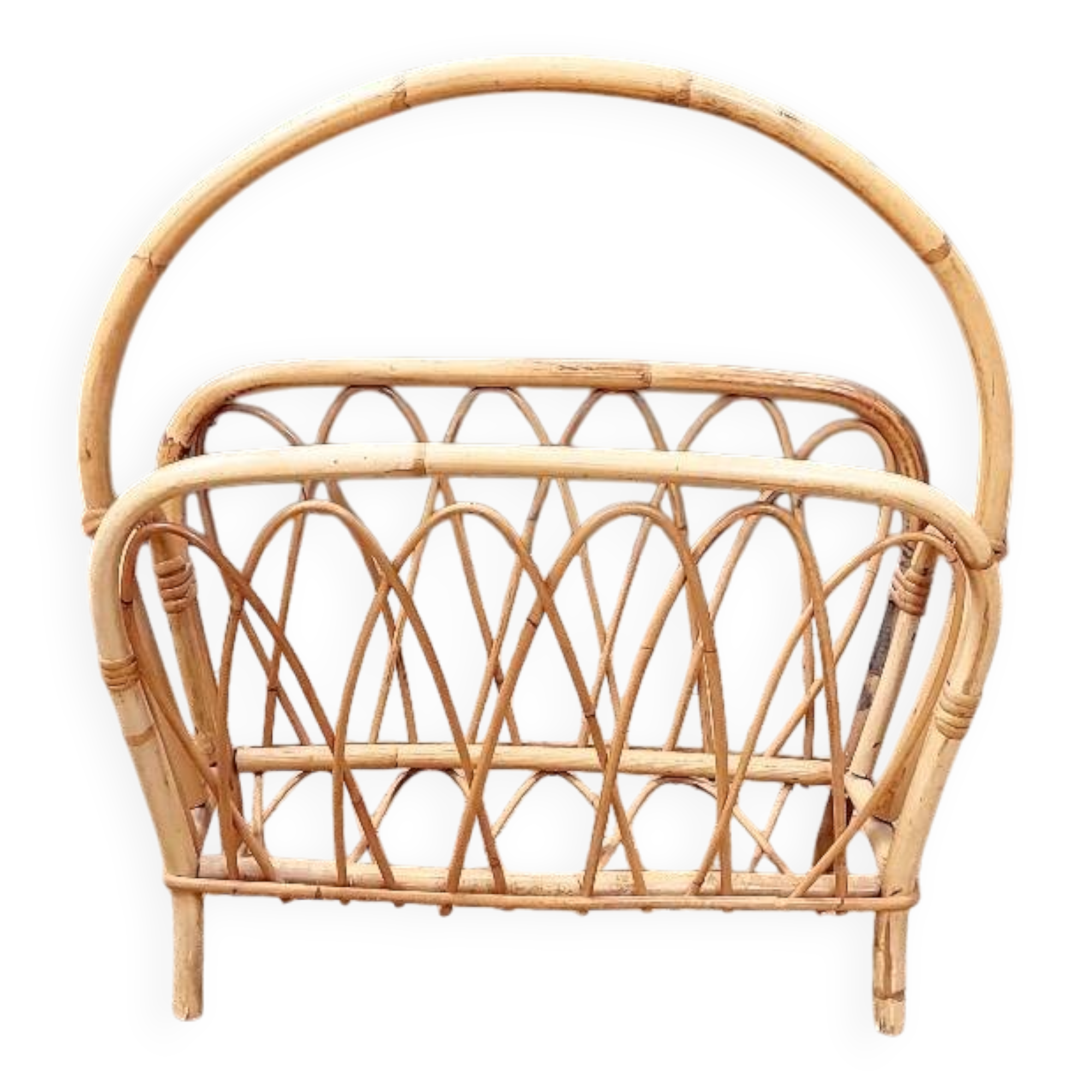 Rattan magazine rack