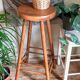 Vintage solid blond wood bar stool