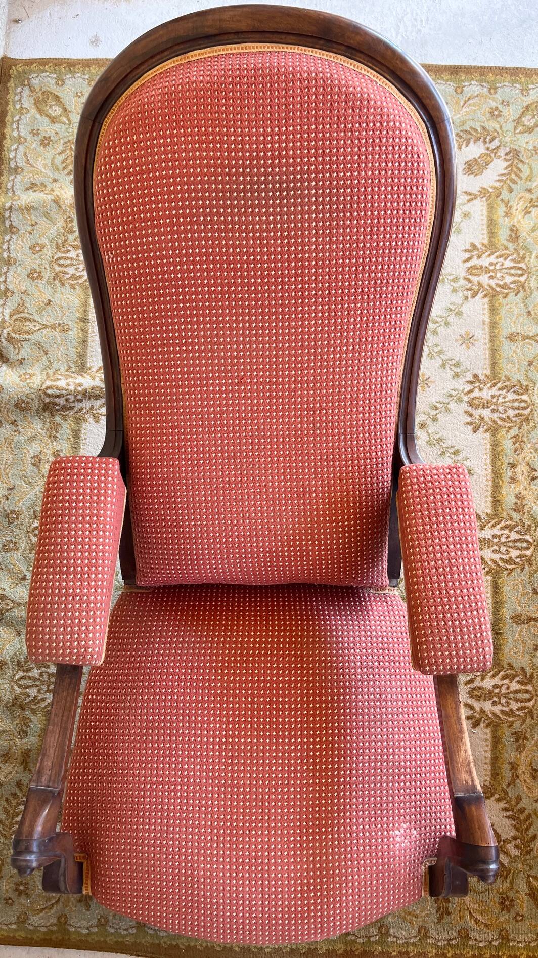 19th century Voltaire rack and pinion armchair in walnut