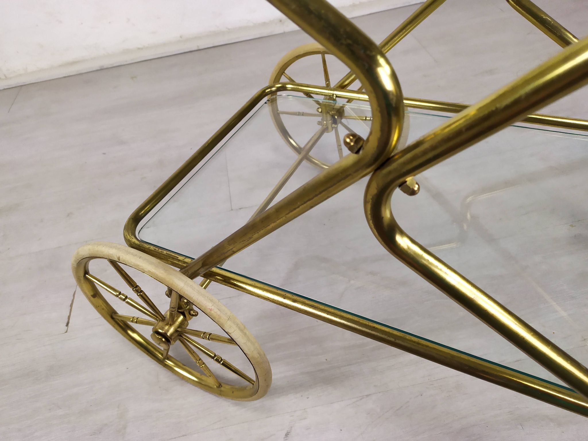 Vintage golden brass rolling service