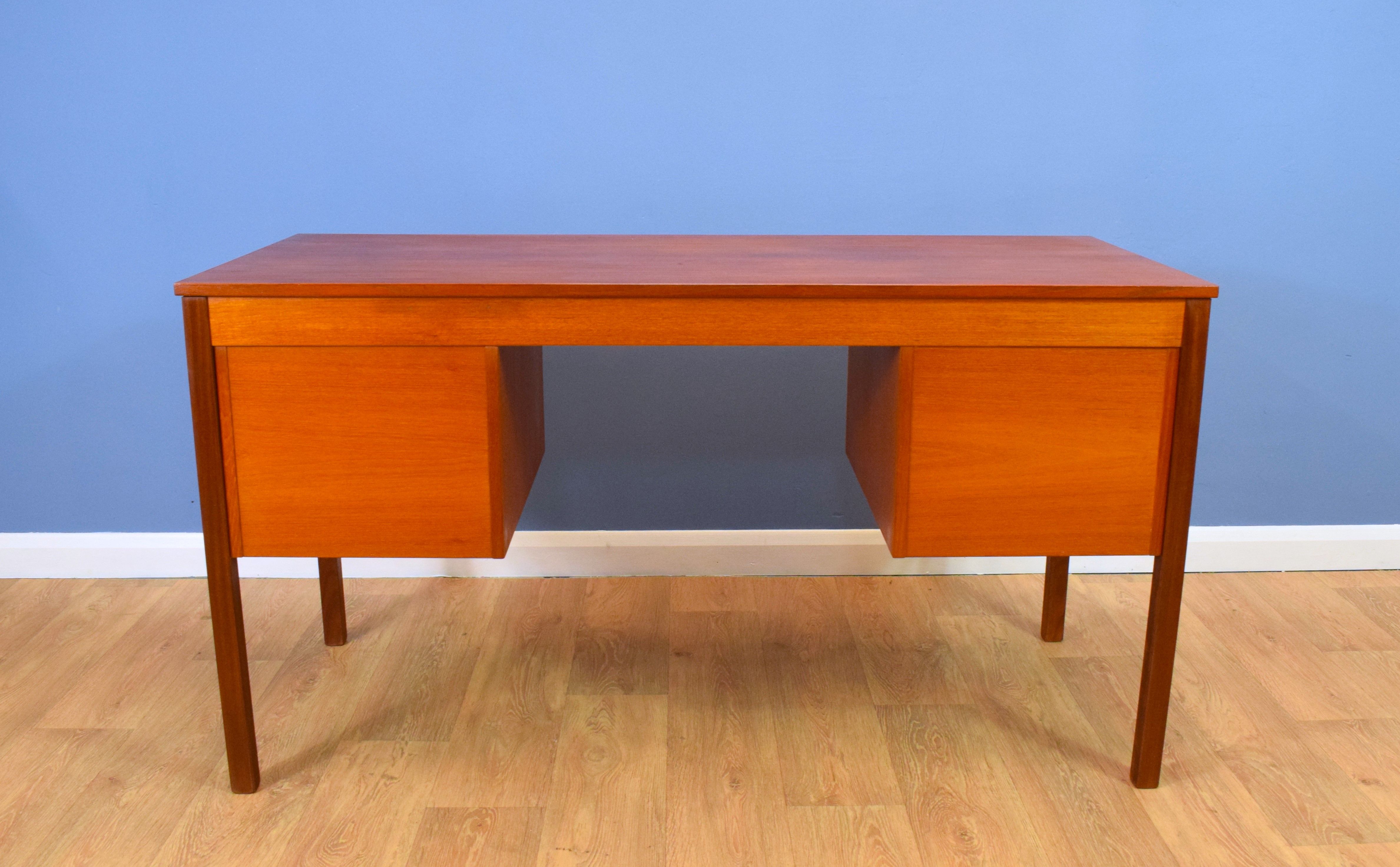 Mid Century Retro Vintage Danish 6 Drawer Teak Desk Domino Mobler 70s