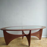 Astro oval coffee table - designer Victor Wilkins - edition g plan - 1960