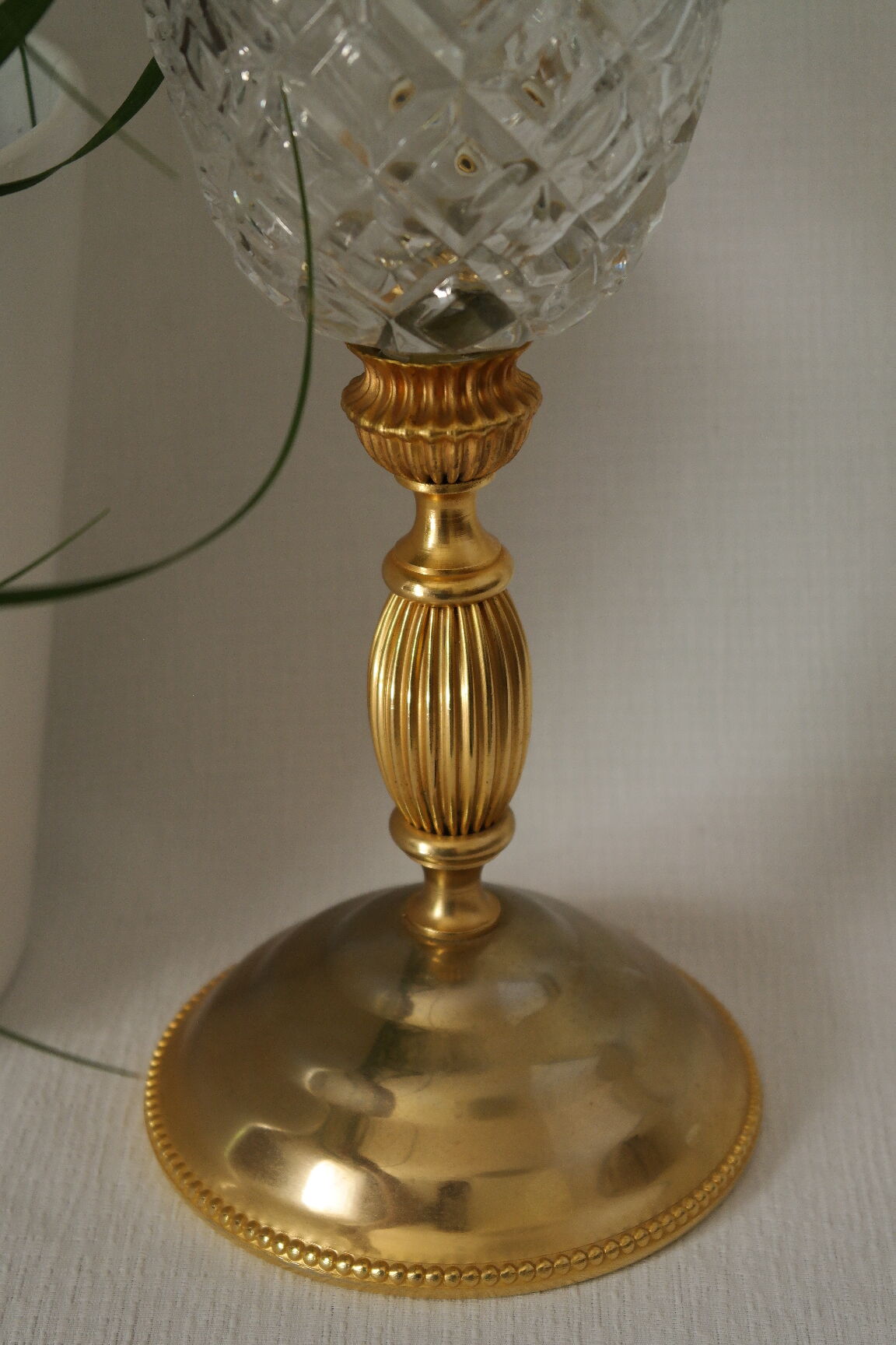 Fontaine à absinthe cristal taillé métal doré 1960