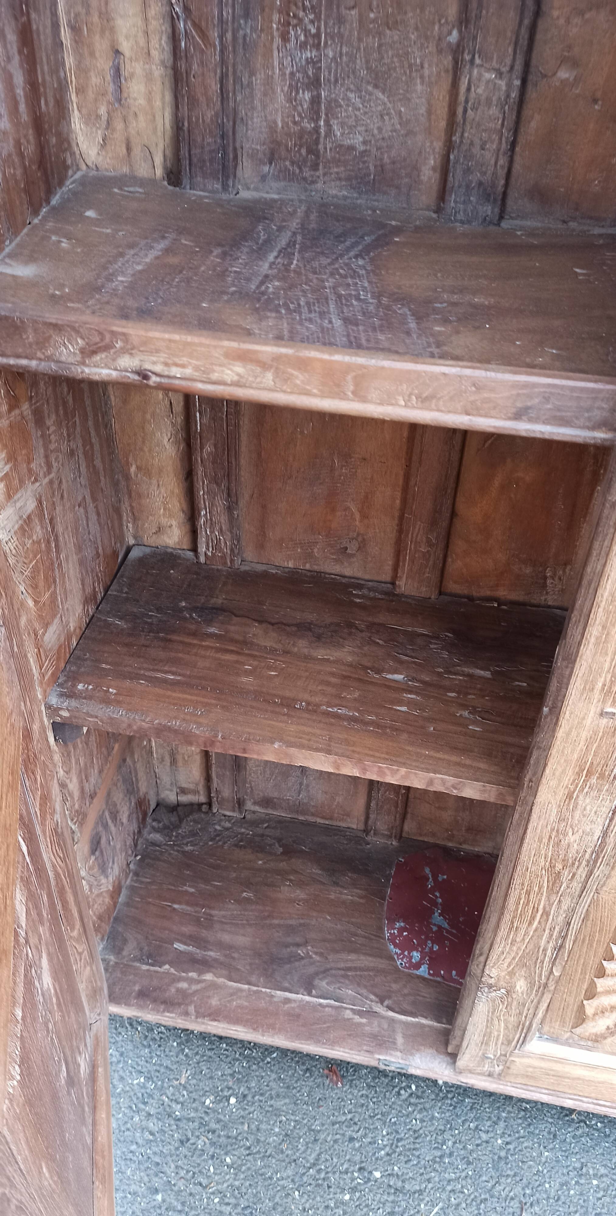 Old built-in wooden wardrobe