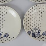 6 Sarreguemines earthenware dessert plates