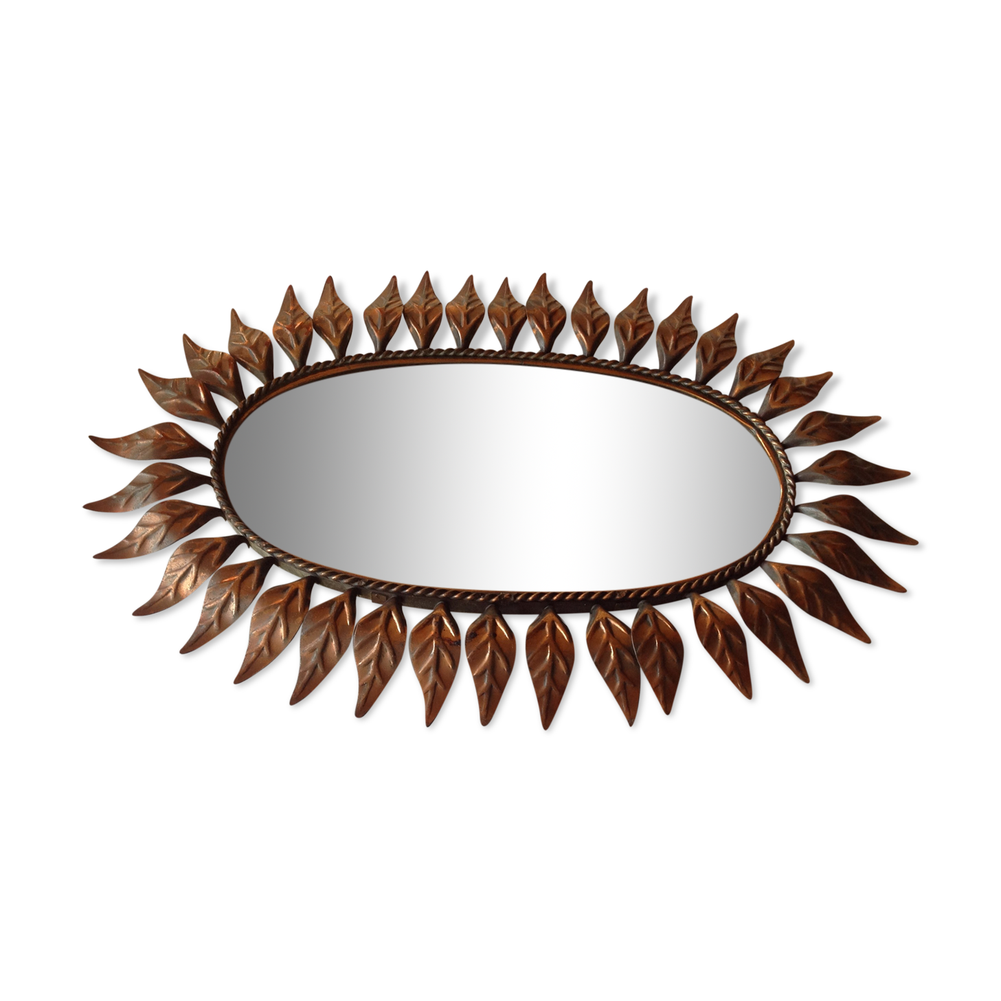Original copper sun mirror 56x28cm