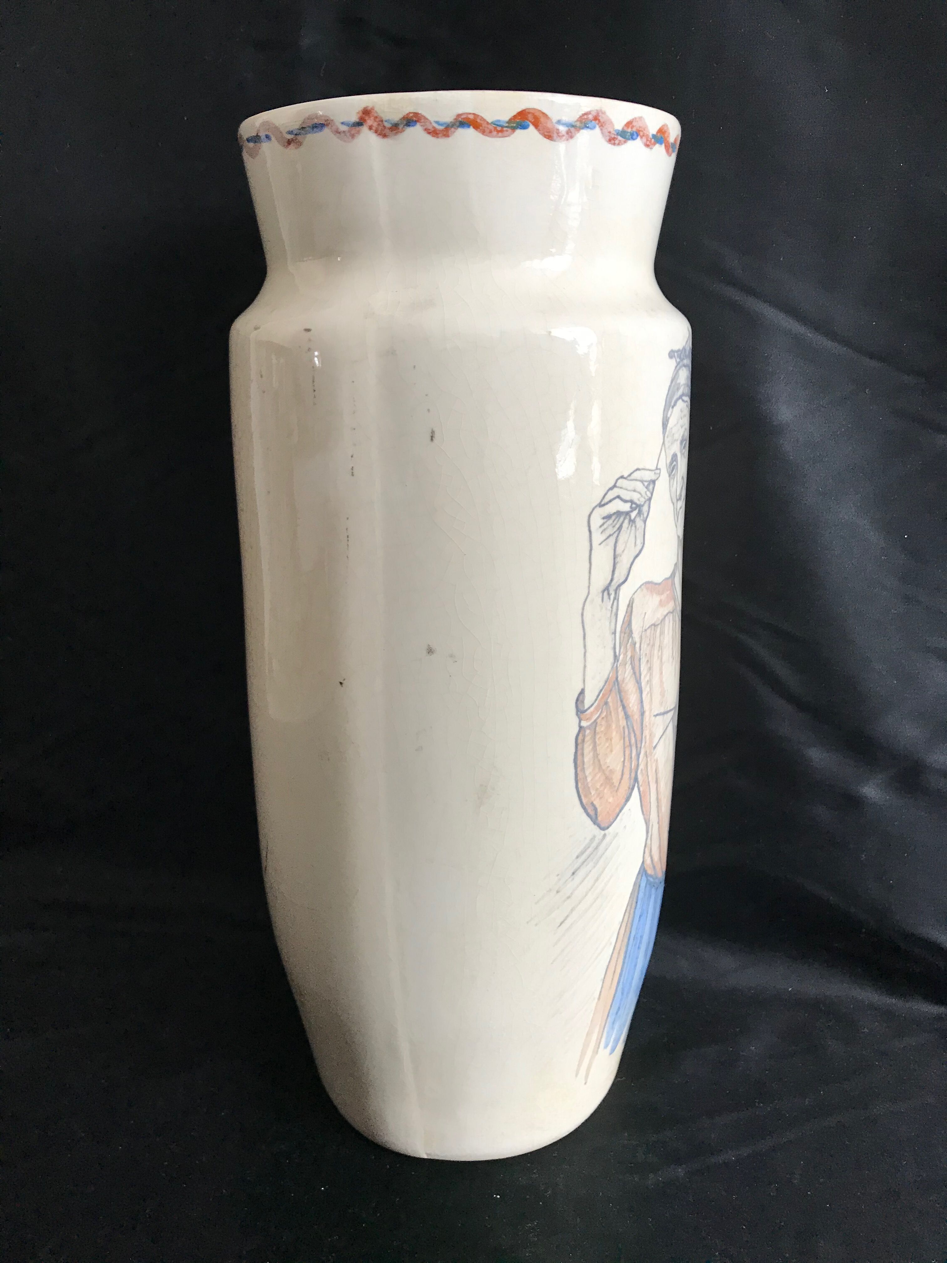 Vase signed by the artist E D - Cazalas