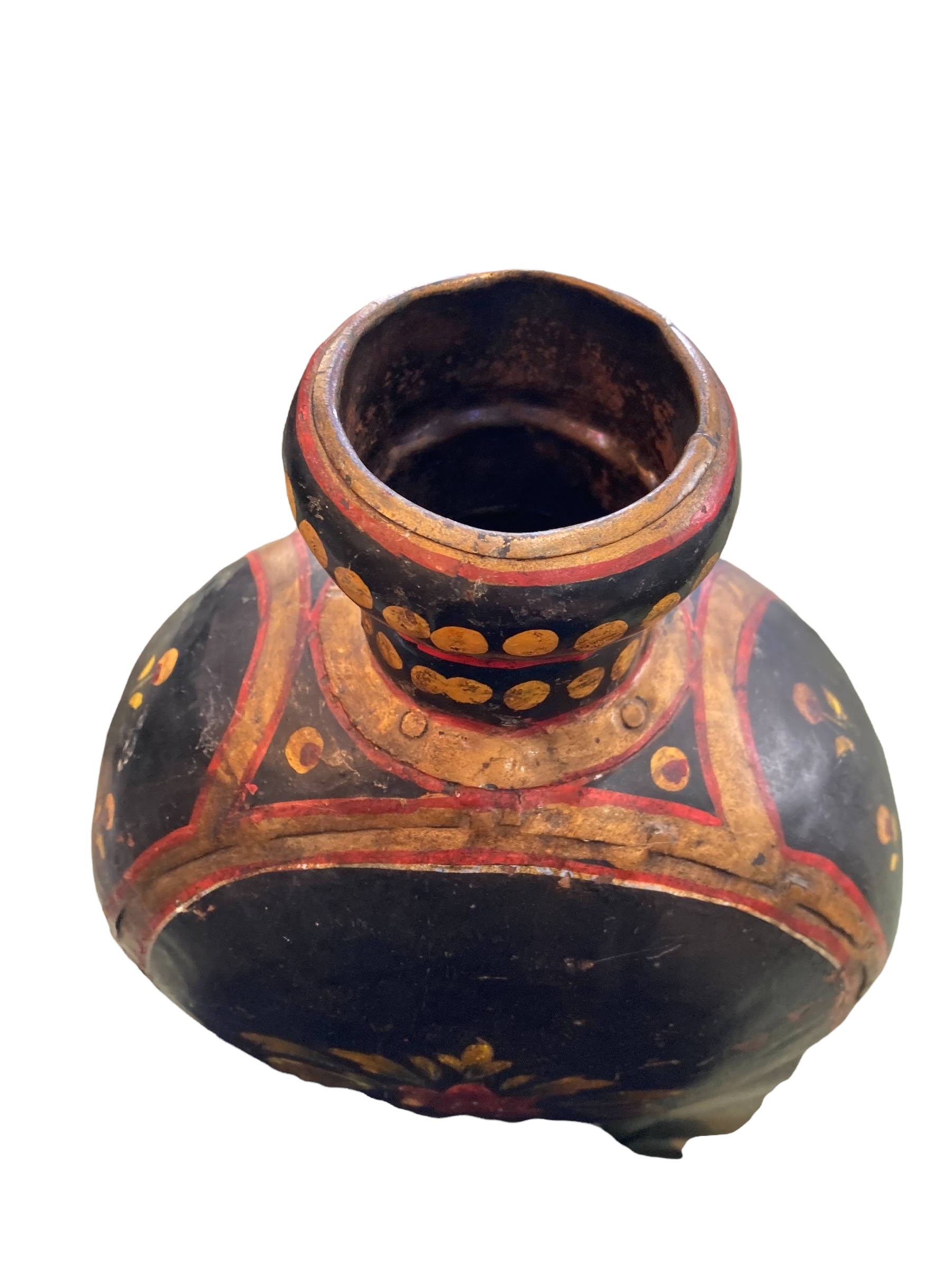 Indian painted metal jar