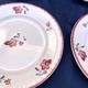 Plates Digoin Sarreguemines fleuries 19th century series Margaret pink flowers