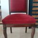 2 chaises antiques style Restauration en noyer et velours bordeaux