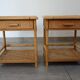 Pair of woven wicker and bamboo bedside tables, 70s/80s.