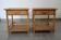 Pair of woven wicker and bamboo bedside tables, 70s/80s.