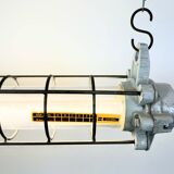 Grey Industrial Hanging Tube Light from Elektrosvit, 1980s