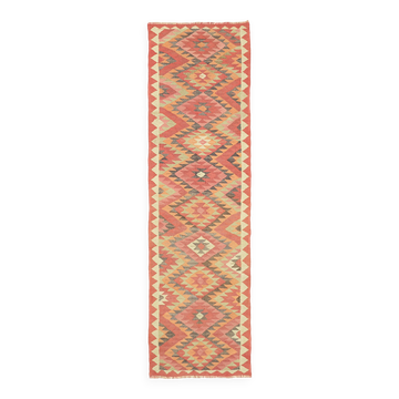 Turkish Handwoven Vintage Herki Kilim 96 cm x 315 cm