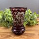 Hand-engraved red Bohemian crystal vase – Floral decoration