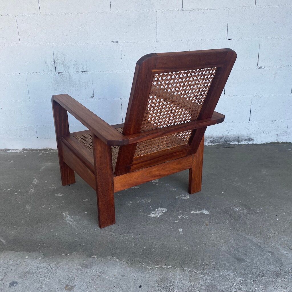 RARE MAHOGANY ARMCHAIR AND CANNAGE - FRANCE 40S