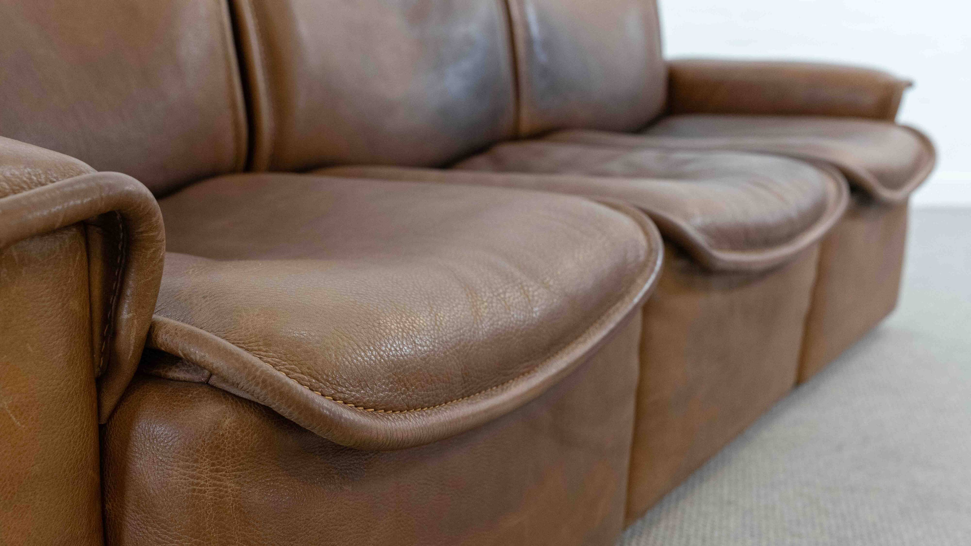 Modular De Sede Sofa DS-12 in cognac leather, 70s