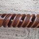Column in walnut wood twisted in hollow, rustic vintage 60's years height 70 cm