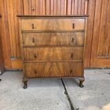 Antique walnut bedroom chest of drawers