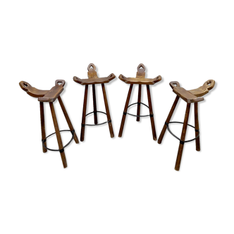 Tripod vintage brutalist spanish barstools