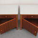 Pair of nightstands in walnut and formica 1950