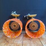 Appliques en perspex granité orange